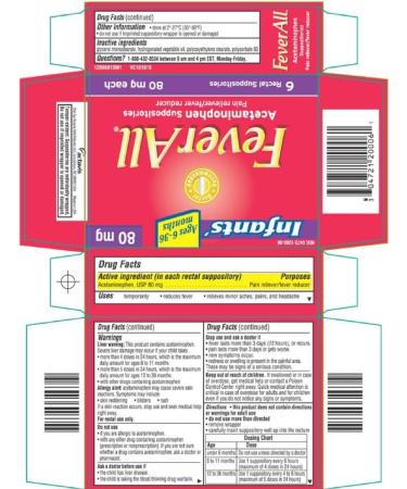 FeverAll Infants Acetaminophen Suppositories 80mg 6ct x 2 Pack - Fast-Acting Fever Relief - Buy Online on GoSupps.com