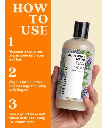 Soothing Grapeseed & Methi Shampoo for Dandruff Relief | 300ml - International Shipping - Buy Online on GoSupps.com