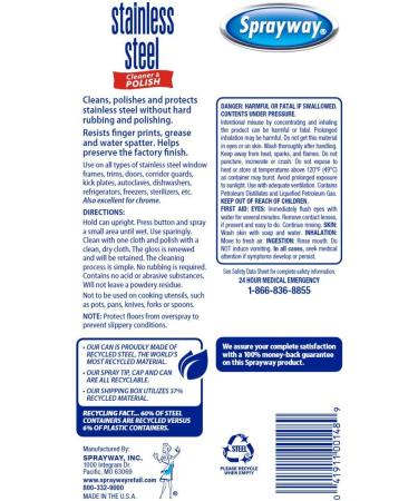 Sprayway SW148R Stainless Steel Cleaner 15 oz. - Water-Based Formula - Buy Online on GoSupps.com