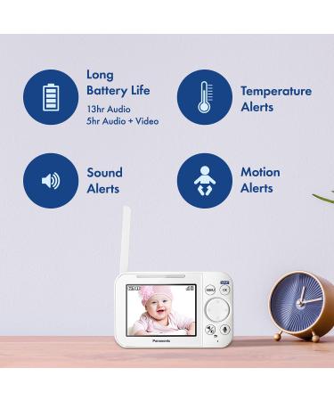 Panasonic Baby Monitor with Camera and Audio | 3.5 Color Video Monitor | Long Range | Secure Connection | 2-Way Talk | Soothing Sounds | Remote Pan Tilt Zoom | KX-HN4101W (White) - Buy Online on GoSupps.com