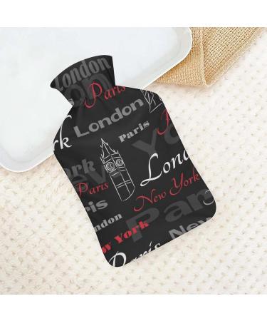 London Plush Hot Water Bottle with Cover - Hand Warmer for Adults & Kids | 26.5x15.3cm - International Shipping - Buy Online on GoSupps.com