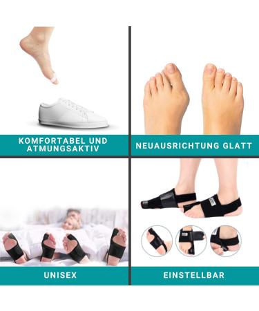 Tech Therapeutics Hallux Valgus Correction Kit - Day & Night Support with Flexible & Rigid Straps Neoprene Rails Silicone Toe Separators & Dilators for Bunion Relief - Buy Online on GoSupps.com