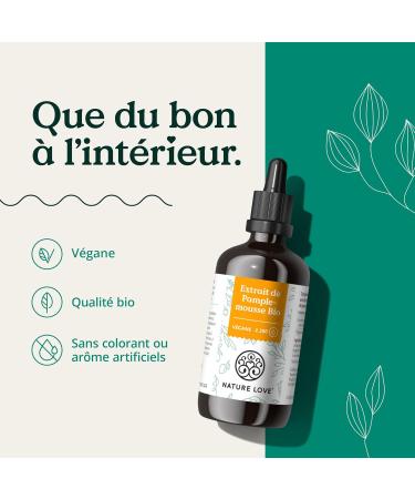NATURE LOVE Extrait de Pamplemousse Bio - 1200 mg de bioflavono des / 100 ml - Contr l en laboratoire et de qualit bio - Extrait de pamplemousse issu de p pins et de zestes - Hautement dos v gane - Buy Online on GoSupps.com