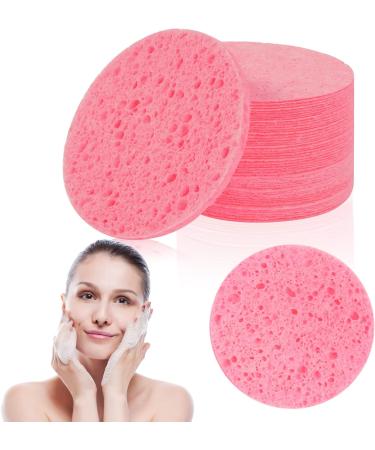 AUAUY Compressed Facial Sponges 60-Count Cellulose Facial Sponges for Daily Cleansing 100% Natural Wood Pulp Cotton Face Washing Sponge for Facial Cleansing Exfoliating Mask Makeup Removal(Pink) 60 Count-pink - Buy Online on GoSupps.com