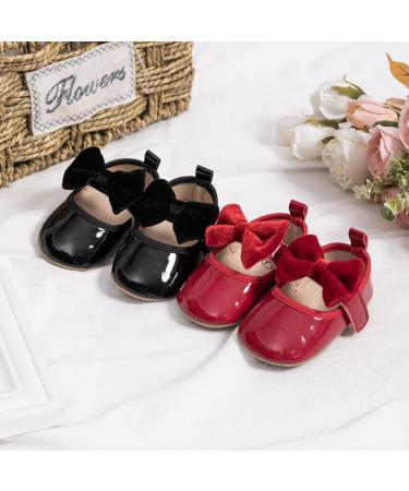 CENCIRILY Baby Girl Mary Jane Shoes | Anti-Slip Soft Sole Flats for 0-18 Months | Black, 0-6 Months - Buy Online on GoSupps.com