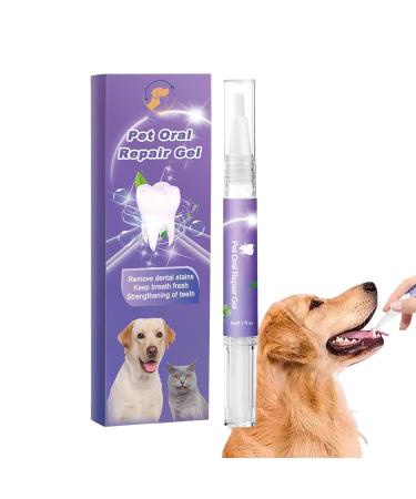 Pet Oral Repair Gel Pet Oral Restorative Gel Pet Oral Restoration Whitening Gel Pet Teeth Cleaning Pen Pet Breath Freshener Gel Care Cleaner No Brushing Pet Oral Care Work * 1