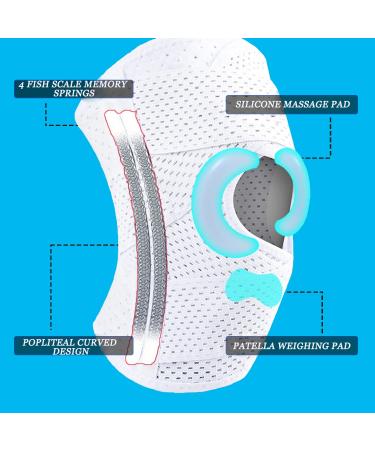 NELLHOMY Professional Knee Brace with Side Stabilizers Medical Knee Support for Knee Pain Adjustable Knee Compression Sleeve Support with Ultra-Soft Bandage for Women Arthritis ACL Workout(White S) Small White - Buy Online on GoSupps.com