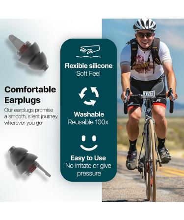 Naiicute Motorcycle Earplugs - 2 Pairs of Reusable Silicone Plugs for Motorcyclists Bikers & Racing - Comfortable & Audible Noise Reduction Ear Protection - Buy Online on GoSupps.com