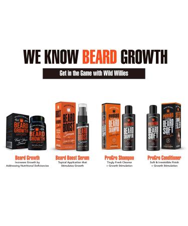 Wild Willies Beard Growth Serum with Biotin & Caffeine - Natural Men's Grooming for Thicker, Fuller Beards - Buy Online on GoSupps.com