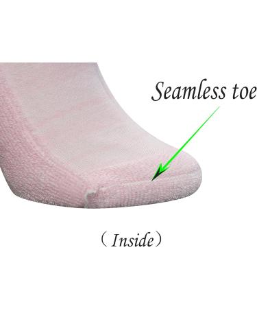Yomandamor Ladies Bamboo Diabetic Ankle Socks - Non-Binding Top, Cushioned Sole - L Size 3-8 (6 Pairs, Pink) - Buy Online on GoSupps.com