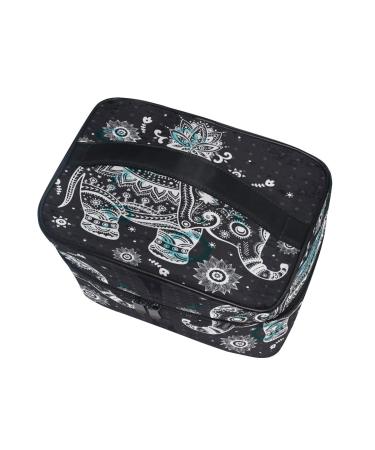 Elephant India Art Cosmetic Bag Organizer - Zipper Makeup & Toiletry Bag for Women & Girls - Buy Online on GoSupps.com