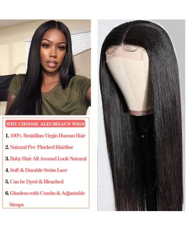 30 Inch Brazilian Virgin Straight Human Hair Lace Front Wig for Black Women | Pre Plucked with Baby Hair | Natural Hairline | 150% Density | 4x4 Lace Closure | Pack of 1 - Buy Online on GoSupps.com