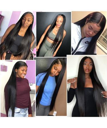 32 inch Brazilian Virgin Straight Lace Front Wig - 180% Density HD Lace Front Wig for Black Women - Buy Online on GoSupps.com