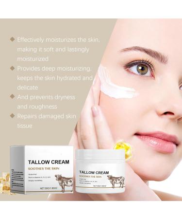 Face Moisturizer for Women Beef Tallow Cream Deep Moisturizing & Nourishing Alleviates Dryness & Roughness Repairs Damaged Skin 2oz White - Buy Online on GoSupps.com