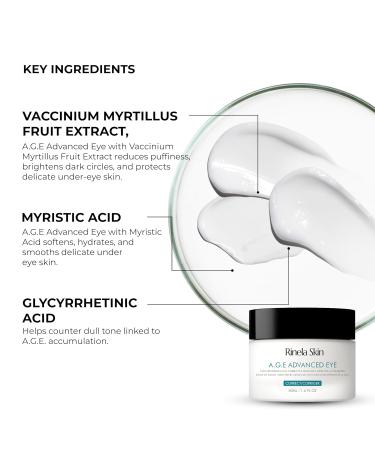 Rinela Skin A.G.E. Advanced Eye Anti-Aging Formula for Crow's Feet Puffiness Under Eye Bags Fine Lines 50 ml / 1.69 fl oz. - Buy Online on GoSupps.com