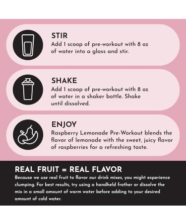 Pre-Workout Raspberry Lemonade | 30 Servings | 150 mg Caffeine Per Serving | Made with Real Food Ingredients | Gluten-Free | No Artificial Sweeteners | Supports Energy and Muscle Recovery Raspberry Lemonade (Caffeine) - Buy Online on GoSupps.com
