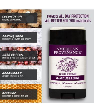 American Provenance All Natural Men's Deodorant - Aluminum Free, Long-Lasting, Essential Oils - Ylang Ylang & Clove - Made in USA - Buy Online on GoSupps.com