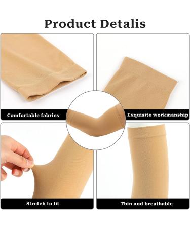 Mozeat Tattoo Sleeve Cover Up - 2 Pairs Forearm Tattoo Sleeves for Women and Men, Nude Color, 7.9 X 3.9 Inch - Buy Online on GoSupps.com