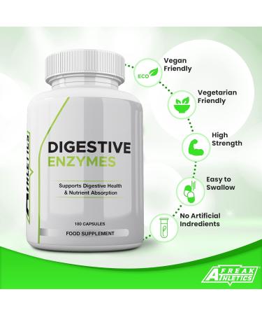 Plant-Based Digestive Enzyme Supplements - 180 Capsules for Gut Health - Buy Online on GoSupps.com