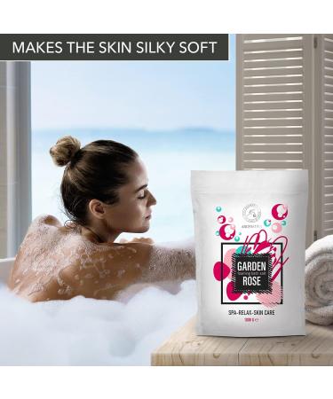 Rose Foaming Bath Sea Salt 35 Oz - 1000g | Relaxing Aromatherapy Bubble Bath with Almond & Rosewood Essential Oil - Buy Online on GoSupps.com