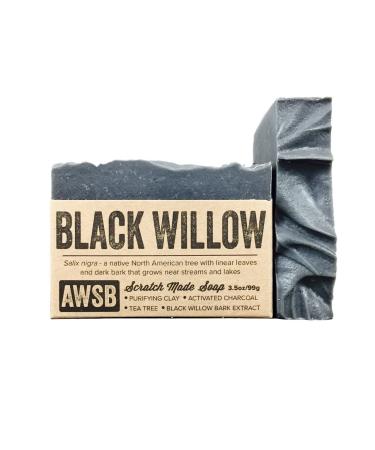 A Wild Soap Bar Black Willow Bar Soap for Acne with Activated Charcoal  Vegan  All Natural with Organic Ingredients  Handmade (1 pack) Black Willow Bark