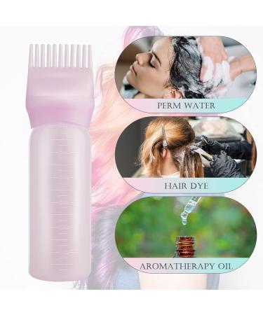 Hbaid Root Comb Applicator Bottle Hair Dye Applicator Brush 2 Pack Applicator Bottle for Hair Root Comb Shampoo Color Applicator Bottle 6 Ounce with Graduated Scale(Pink) - Buy Online on GoSupps.com