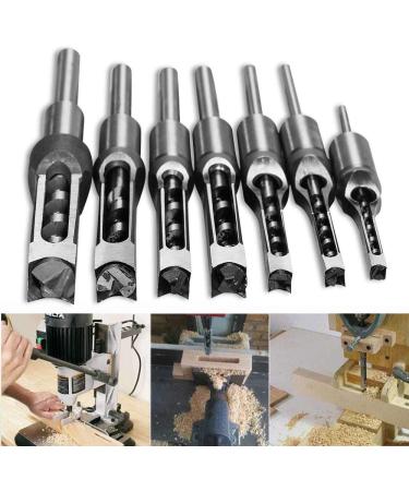 Square Hole Mortising Chisel Set - 7pcs Woodworking Drill Bits 1/4 - 3/4 Steel Hardness Sharp Durable - Buy Online on GoSupps.com