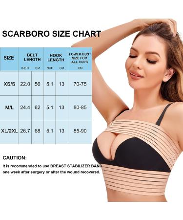 SCARBORO Post Surgery Breast Band for Women | Compression & Support Strap for Breast Augmentation and Reduction | XS-Small Beige - Buy Online on GoSupps.com