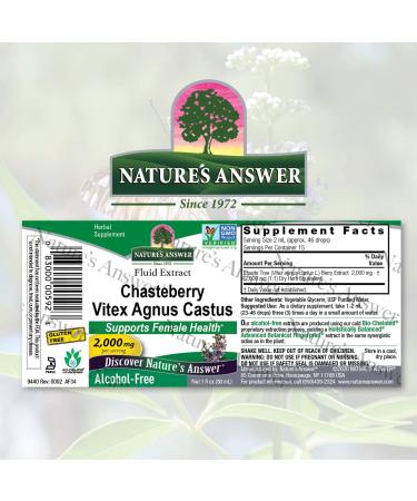 Buy Nature's Answer Vitex Berry Extract 2000 mg - Alcohol-Free - 1 fl oz - Buy Online on GoSupps.com