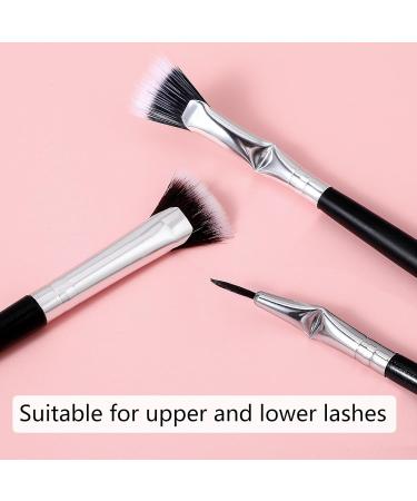3PCS Angled Mascara Fan Brushes - Scalloped Lash & Eyebrow Tool Set for Perfect Eyelashes | No Smearing No Clumping - Buy Online on GoSupps.com