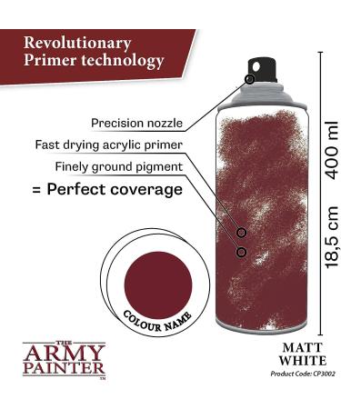 The Army Painter Color Primer Spray Paint - Matt White 400ml - Acrylic Undercoat for Miniatures - Buy Online on GoSupps.com