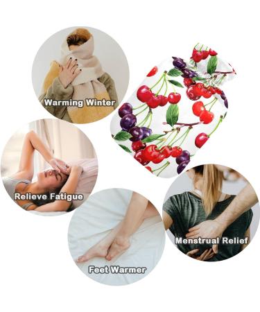 Buy Naanle 2L Red & Blue Cherry Hot Water Bottle with Cover - Pain Relief & Therapy for Bed Hands & Feet - Buy Online on GoSupps.com