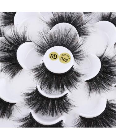 Skonhed 25mm 8D Dramatic Look Mink Fluffy Long Hair Lashes - 7 Pair Big Size Eyelashes (003) - Buy Online on GoSupps.com