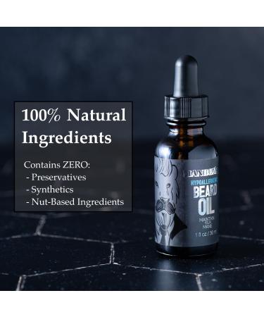 Hypoallergenic Nut-Free Beard Oil | 100% Natural | Promote Growth Soften & Shine | Unscented & Synthetic-Free - Buy Online on GoSupps.com