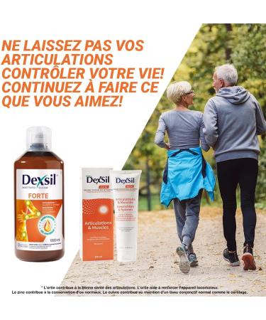 Dexsil Forte Joints - Food Supplement - Supports Joints - Solution Based on Organic Silicon MSM Glucosamine Zinc and Copper - 1 L Pack of 2 - Buy Online on GoSupps.com