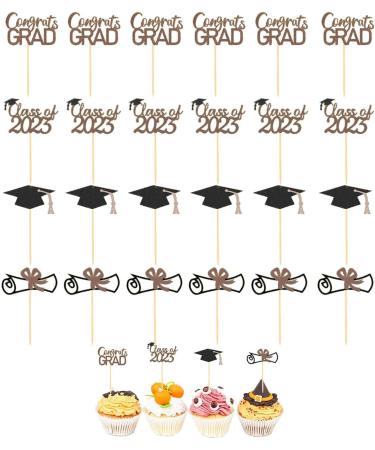 KLUFO Graduation Cupcake Toppers 2023 - Graduation Cupcake Toppers 2023 - Class of 2023 Graduation Cupcake Toppers Diploma Grad Caps Cake Toppers Picks for Graduation Gold - Buy Online on GoSupps.com