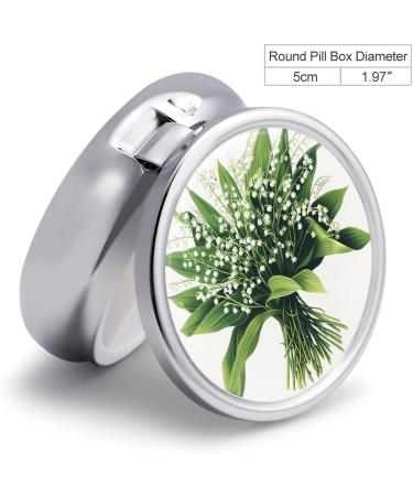 Portable 3 Compartment Pill Box - Travel Pill Organizer with Green Stems Design | Small Medicine Case for Purse & Handbag - Buy Online on GoSupps.com