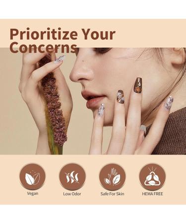 CANNI 6Pcs Hema-Free Nude Brown Gel Nail Polish Set - Dark Brown Fall Colors for DIY Home Salon & Holiday Gifts - 9ml Portable Nail Art Kit - Buy Online on GoSupps.com