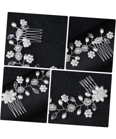 DOITOOL Hair Comb Rhinestone Barrette Clipss Wedding Headpiece for Bride Wedding Hair Accessories Bride Headpiece Pearls for Crafting Bridal Hair Pin Twist Beads Women's Double Head Alloy - Buy Online on GoSupps.com