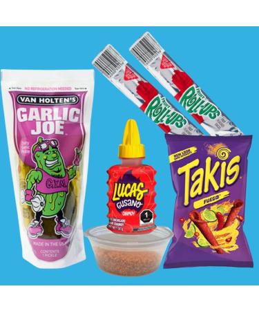 Chamoy Pickle Kit Fuego Taki's - Pickle Lucas Chamoy Fruit Roll Up Tajin Takis (Sour Sis) - Buy Online on GoSupps.com