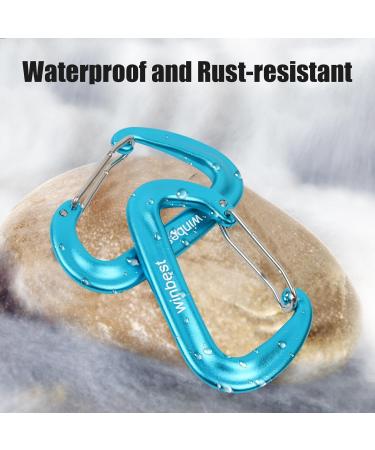 2 Pack Heavy-Duty Blue 12KN Snap Hooks | Large Aluminum Carabiners for Outdoor Camping & Hammocks - Buy Online on GoSupps.com