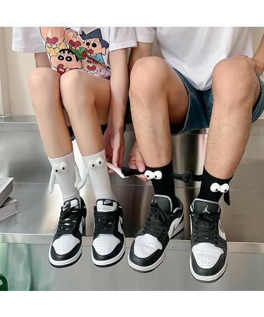 Smilelife Magnetic Hand in Hand Socks - Funny Couple Tube Socks for Men & Women - Friendship Gift - Medium 2 Pair Black - Buy Online on GoSupps.com