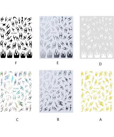 FEIlei Nail Art Decals Flames Nail Stickers Decoration for Nail Tips Beauty Decoration - Buy Online on GoSupps.com