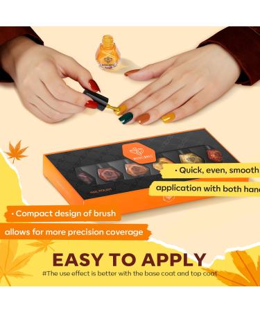 Modelones Fall Nail Polish Set - 6 Colors Gold Yellow Glitter Quick Dry Kit for DIY Manicure & Nail Art - Perfect Gift for Women & Moms - Buy Online on GoSupps.com