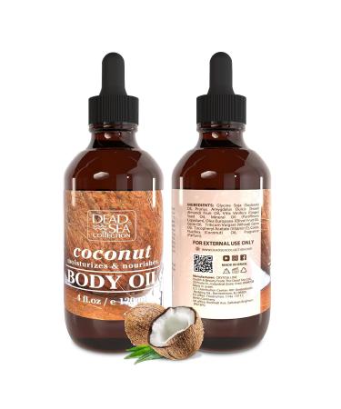 Dead Sea Collection Body Oil for Dry Skin | Coconut & Vitamin E Moisturizer | Anti-Aging Skin Elasticity Support (4 fl.oz) - International Shipping Available - Buy Online on GoSupps.com