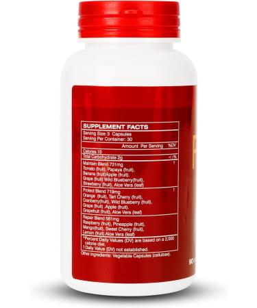Fruit and Veggies Supplement Ingredients Natural 2 Bottles 180 Total Vegetarian Capsules | Balance of Natural 16+18 Whole Fruits & Veggies Blend | Fresh Superfood Formula with Vitamins and Minerals Veggie Fruit - Buy Online on GoSupps.com