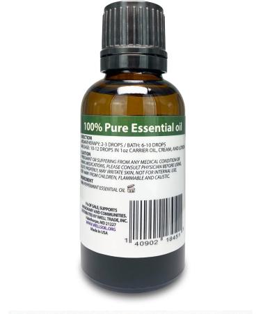 100% Pure Peppermint Essential Oil 1oz - Ideal Massage Oil for Hair Body & Skin - Natural Aromatherapy for Men & Women - Buy Online on GoSupps.com
