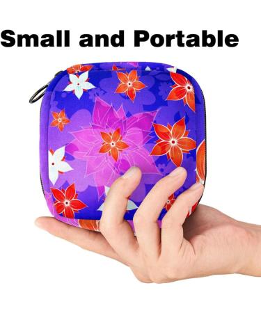 Menstrual Pad Bag with Zipper - Floral Women's Tampon Pouch - Travel-Friendly Napkin Storage for Girls - Buy Online on GoSupps.com