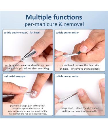 3PCS Cuticle Pusher & Gel Polish Remover Set | Professional Nail Files & Tools for Manicure & Pedicure | Durable Salon Quality Metal Acetone Scraper - Buy Online on GoSupps.com