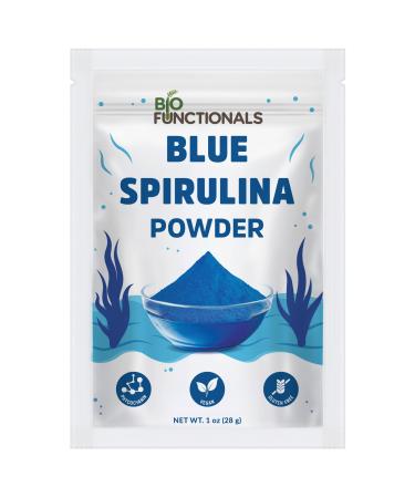 Biofunctionals Blue Spirulina Powder 1 oz Espirulina Natural Blue Food Coloring Phycocyanin Extract Vegan Superfood Perfect for Smoothie Baking Energy Bar
